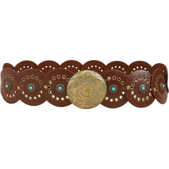 ✨ Vintage Hollow Wide Disc Belt – Adjustable PU Leather Waist Belt - Picture 5 of 6